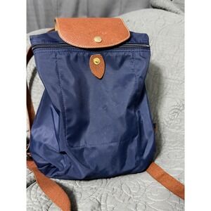 Longchamp | Bags | Longchamp Le Pliage Cuir Light Blue Backpack